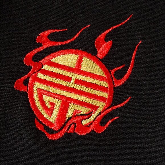 Streetwear Mens Dragon Embroidered Heavyweight Graphic Hoodie Casual Fashion - Picture 9 of 9